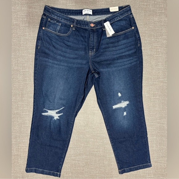 Lane Bryant Denim - Lane Bryant Signature Fit Slim Straight Ankle Jeans Size 20 Mid-Rise Distressed